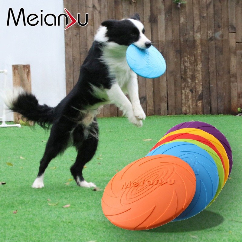 7 Inch Dog Flying Disc Durable Dog Toys Nature Rubber Floating Flying Saucer for Water Pool Beach Orange and Green