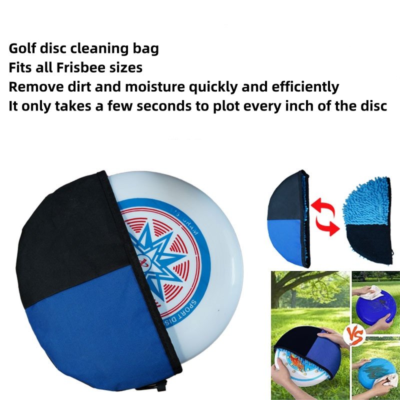Outdoor Sports Flying Disc Cleaning Towel Pouch Case Cleaning Dirt Bag Frisbees Sport Disc Golf Cleaning PET Discs Washed Bag