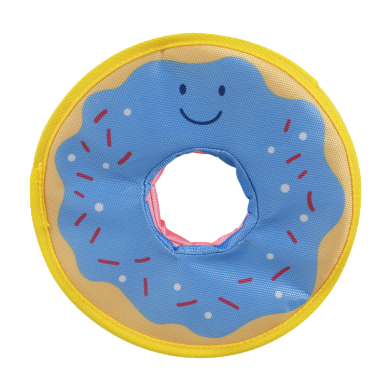 2023 Manufacturer Custom Pet Training Toy Donut Smile shape Bite Resistant Interactive Soft Dog Toy