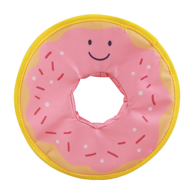 2023 Manufacturer Custom Pet Training Toy Donut Smile shape Bite Resistant Interactive Soft Dog Toy