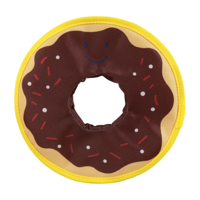 2023 Manufacturer Custom Pet Training Toy Donut Smile shape Bite Resistant Interactive Soft Dog Toy