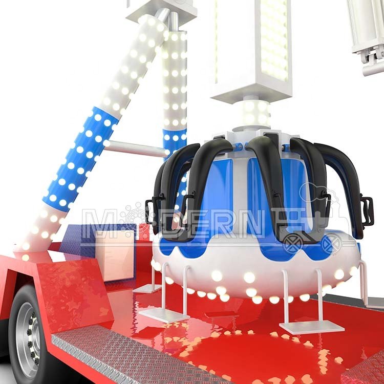 Funfair rides portable attraction park equipment outdoor trailer mini frisbee rides for sale