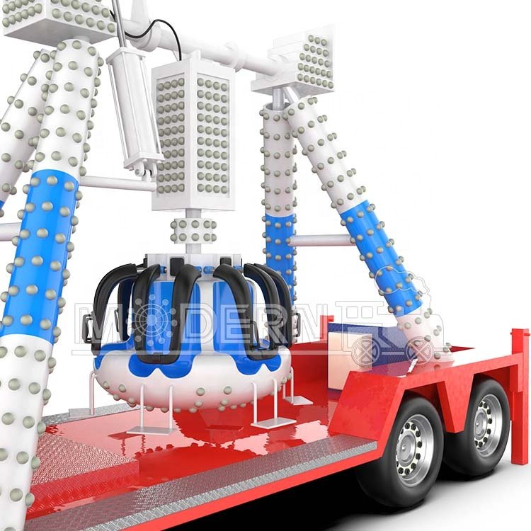 Funfair rides portable attraction park equipment outdoor trailer mini frisbee rides for sale
