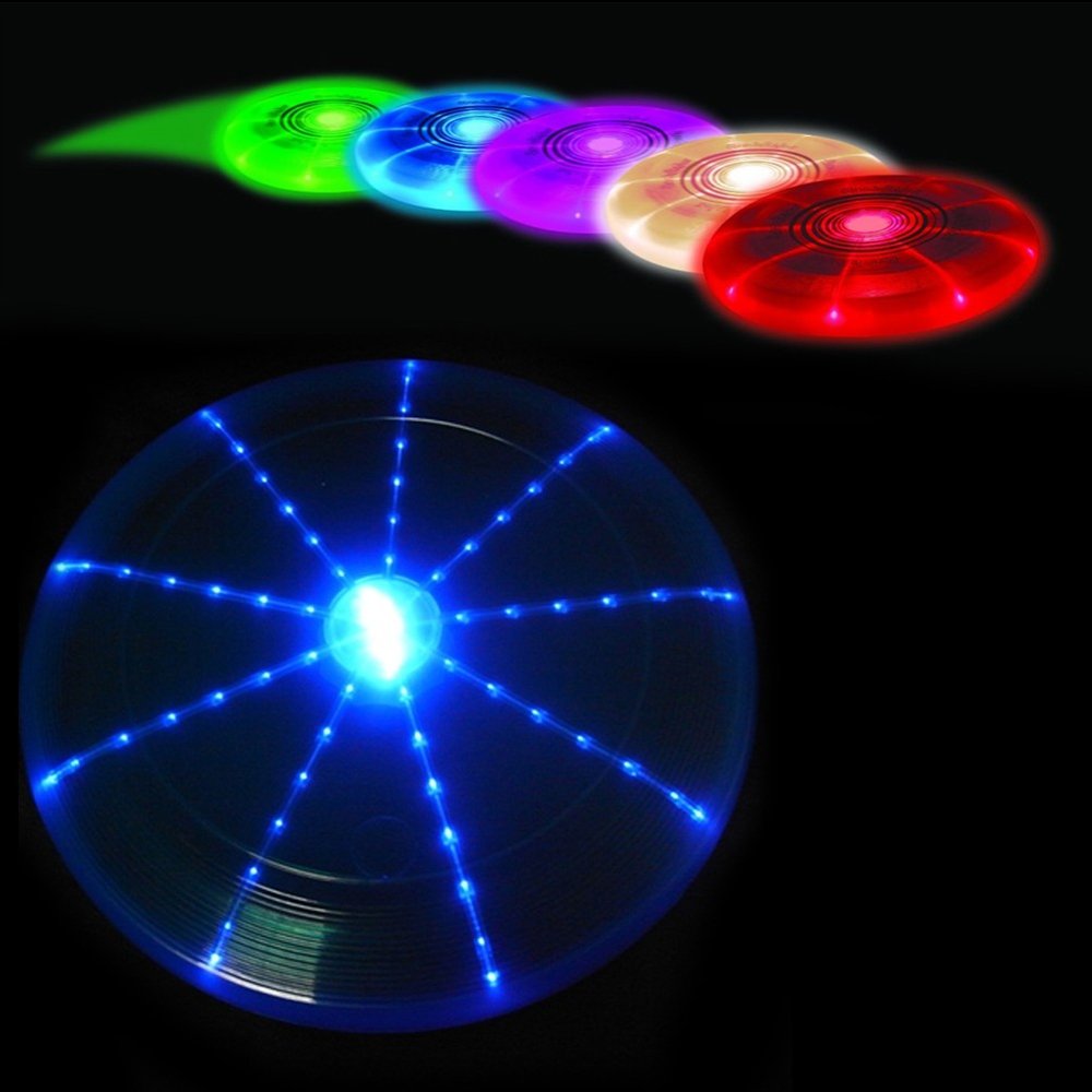 Colorful Light Up Flying Disc Glow in The Dark Disc Rechargeable Auto Light Up Soft Flying Discs