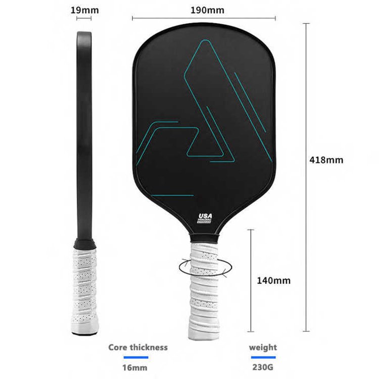 Toray Perseus Series Pickleball Rackets 16Mm T700 Raw Carbon Fiber Pickleball Paddle
