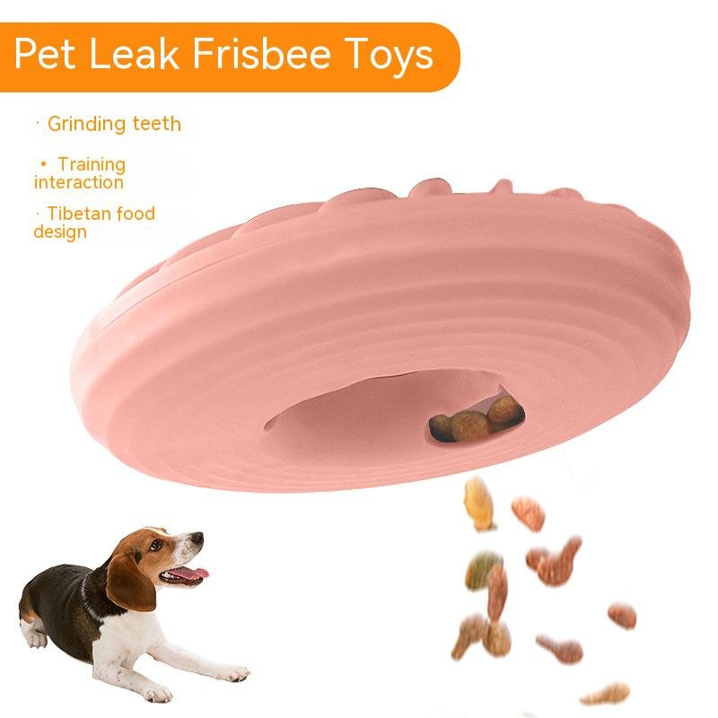DRESSPET Pets Training Toy Leakage Frisbe Toys Resistance Bite Soft Rubber Toys Pet Flying Discs Dog Frisbeed
