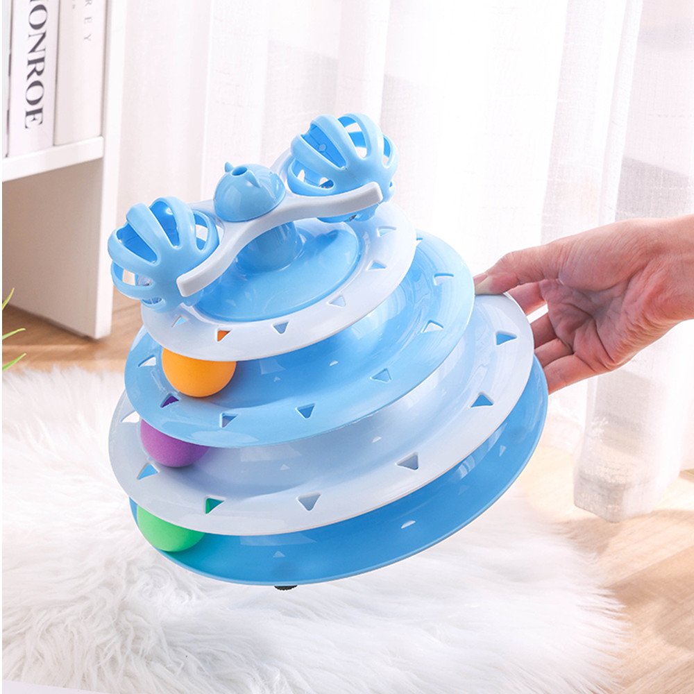 Crazy Ball Disk Interactive Amusement Plate Moving Turntable Play Disk Turntable Cat Pet Plastic Toys Funny Pet Toys