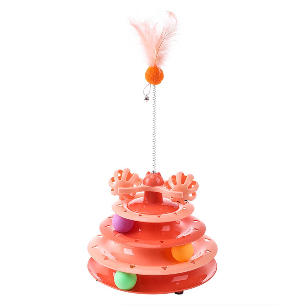 Crazy Ball Disk Interactive Amusement Plate Moving Turntable Play Disk Turntable Cat Pet Plastic Toys Funny Pet Toys