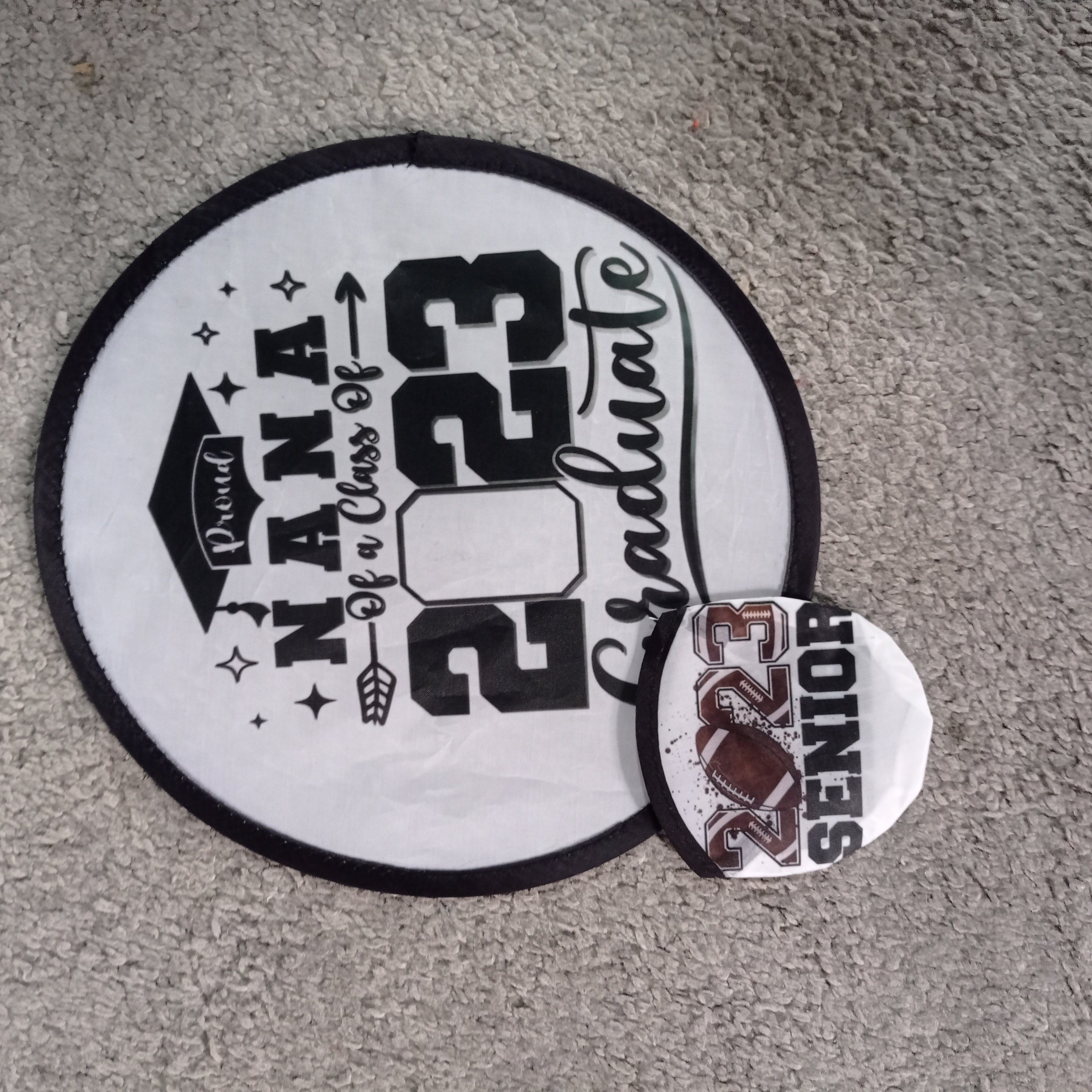 Sublimation Unique Customized Advertising Promotional Gift Foldable Fans Frisbee Flying Disk Give Away Gift Ideas Black Trim