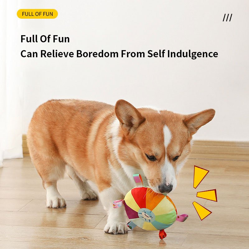 Plush Squeaker Dog Flying Saucer Teeth Bite Resistant Pet Side Grazing Training For Dogs Pet Interactive Toys