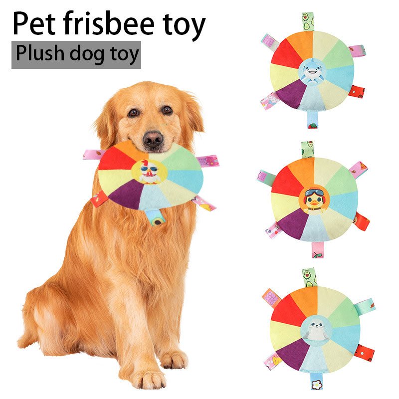 Plush Squeaker Dog Flying Saucer Teeth Bite Resistant Pet Side Grazing Training For Dogs Pet Interactive Toys