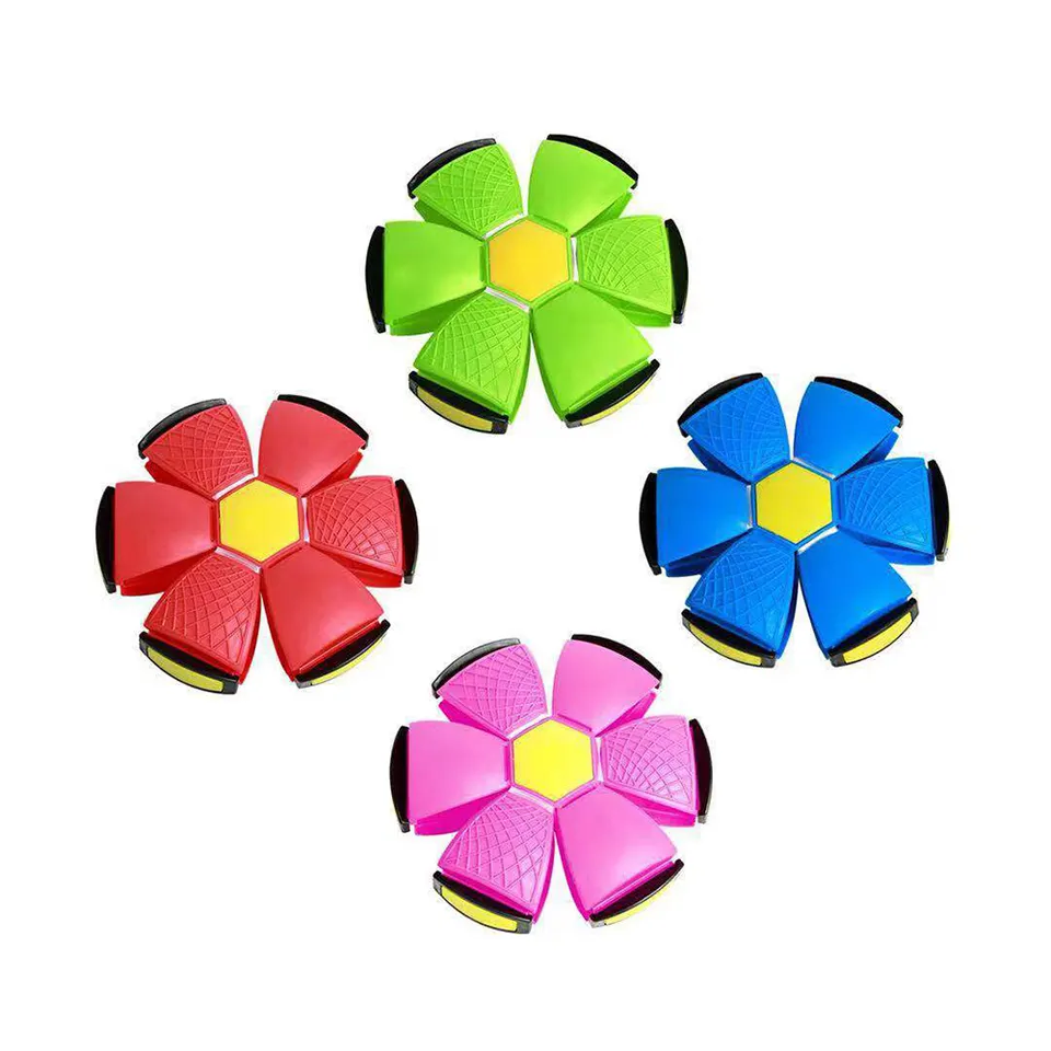 Park Outdoor Sports Toys Saucer Venting Ufo Magic Bouncing Jumping Frisbeed Kids Children Puppy Flying Disc Light Elastic Dogs B