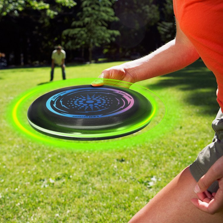 Hot sale 11 inch flying disc frisbeed with led lights outdoor sports toys 11 inches led frisbeed