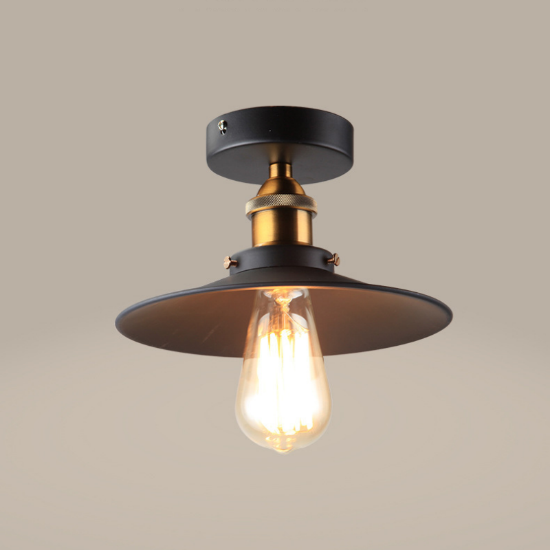 Ceiling light, loft, retro industrial style coffee shop, restaurant, bar table, single head iron frisbee ceiling light