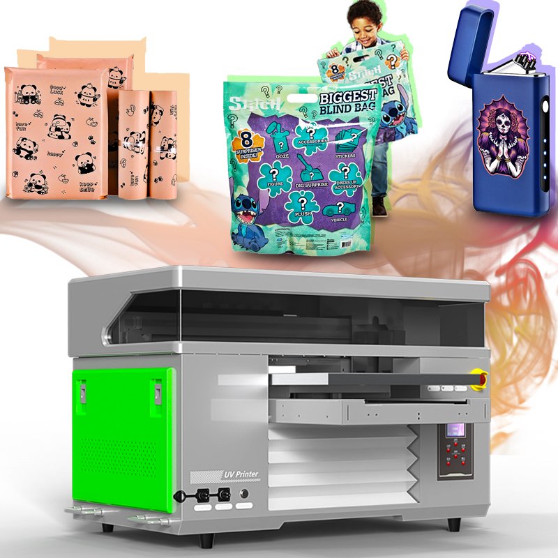 New A2 UV flatbed printer 4060 UV DTF printer printing metal nameplate packaging bag golf ball ab glue varnish UV inkjet printer