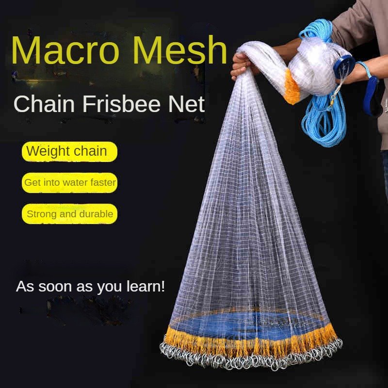 Large Frisbee-Style Casting Fishing Net American Design Automatic Easy Throw Hand Net Fish Collection and Spinning Features
