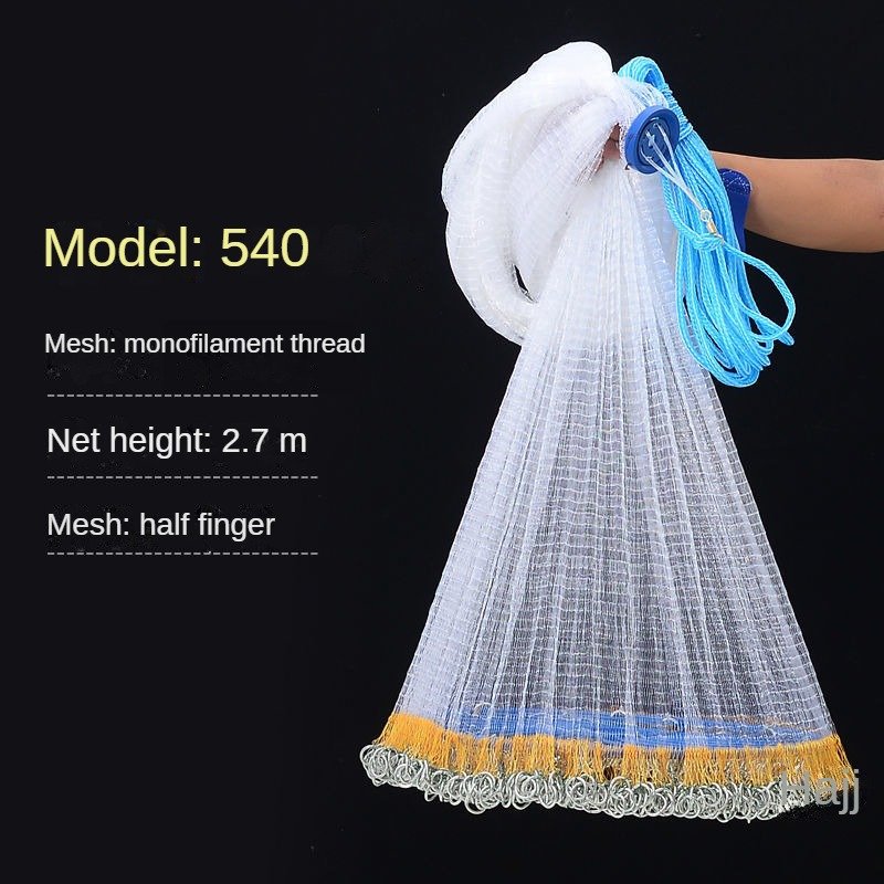 Large Frisbee-Style Casting Fishing Net American Design Automatic Easy Throw Hand Net Fish Collection and Spinning Features