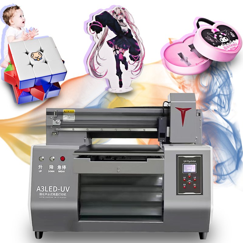 Multi functional A3 UV printer portable 3050 UV flatbed printer printing rugby balls, pens, hanging paintings, UV inkjet printer