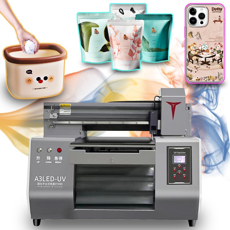 Multi functional A3 UV printer portable 3050 UV flatbed printer printing rugby balls, pens, hanging paintings, UV inkjet printer