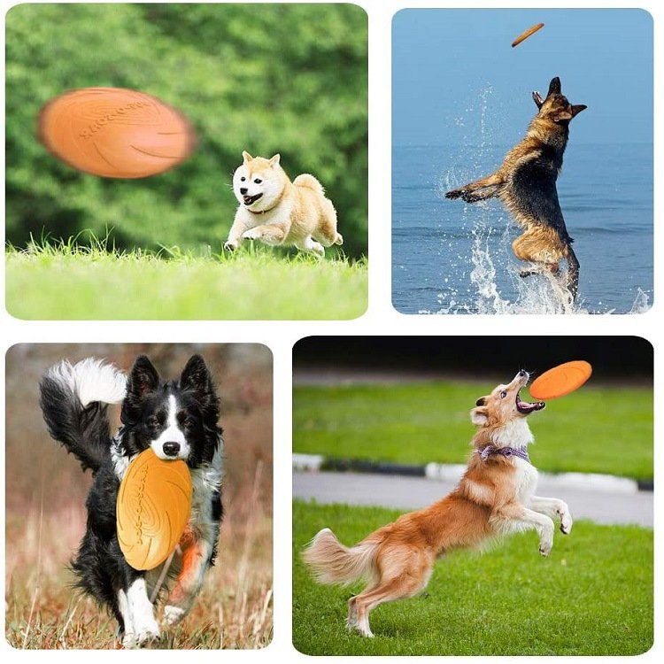 Factory Wholesale Pet Product Durable Interactive Train Rubber Floating Dog Flying Disc Toy