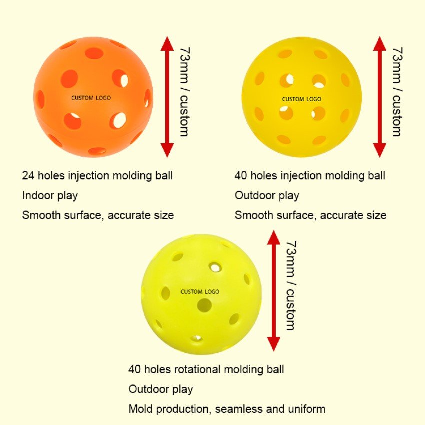 Custom Neon Yellow Color Dura Fast 40 Pickleball Ball 40 Holes Cheap Pickleball Ball Outdoor Usapa
