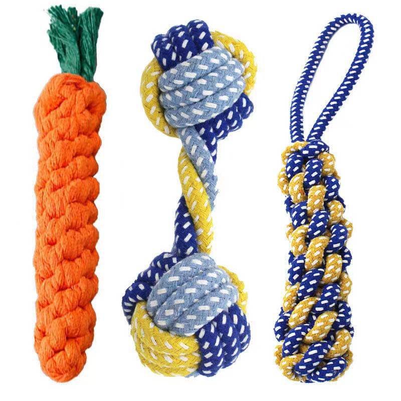Joymay wholesale pet chew rope toy tough dog toys fun Rope frisbee set pet toys and accessories for Small and medium-sized dogs