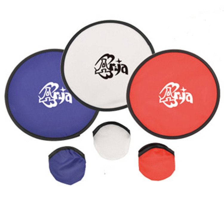 Blank Nylon Round Foldable Hand Fan with Pouch Plain Sublimation Polyester Fabric Flying Disc for Kids Drawing