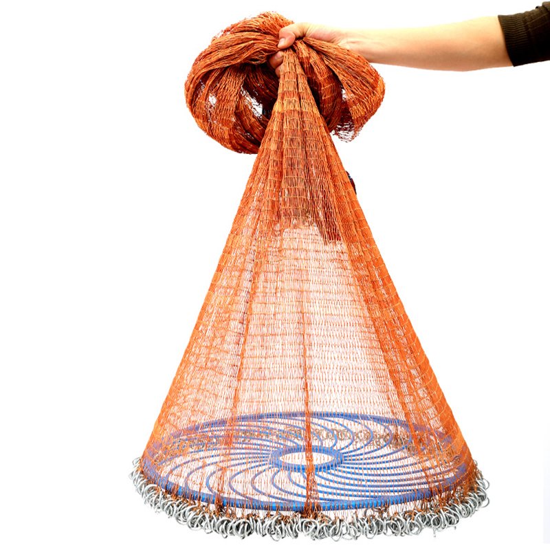Fishing Net Nylon Hand Throw Lead Sinker link Fishing Cast Nets