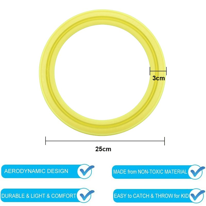 Frisbeed Throwing and Catch Flying Rings Toy High Quality Colorful Soft Non-slip Silicone for Kids PE Opp Bag Inflatable Toy