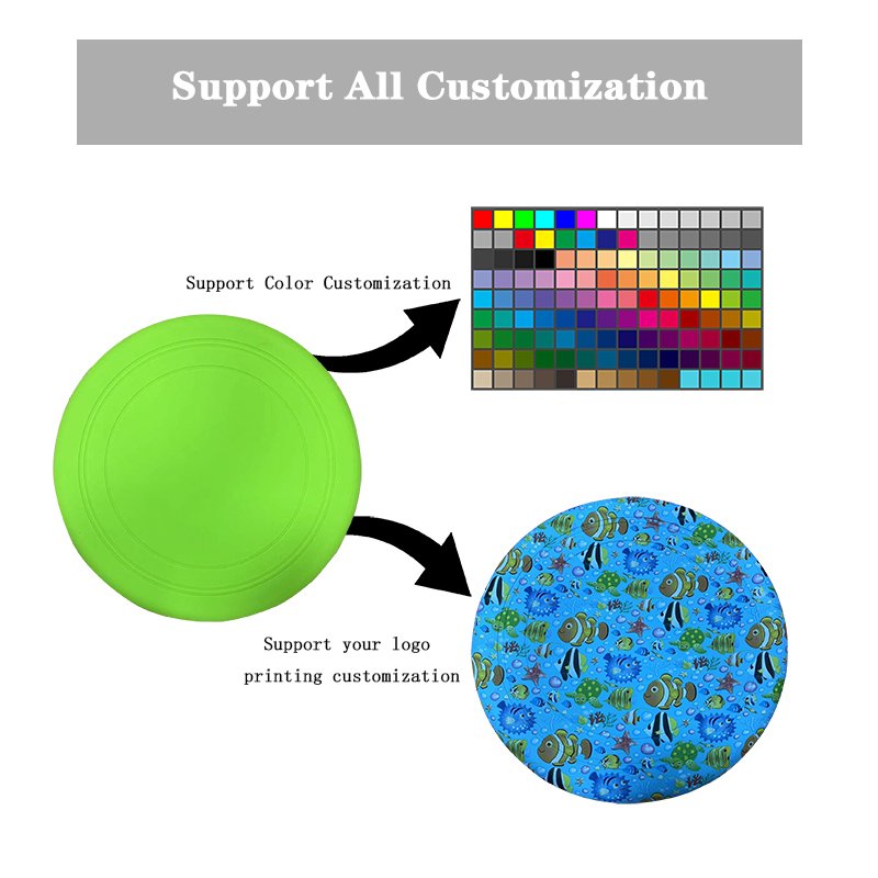 Pet supplier silicone flying disc toy outdoor playing lawn game 17 * 17 *0.7 cm 55g blank mini flying disc silicone