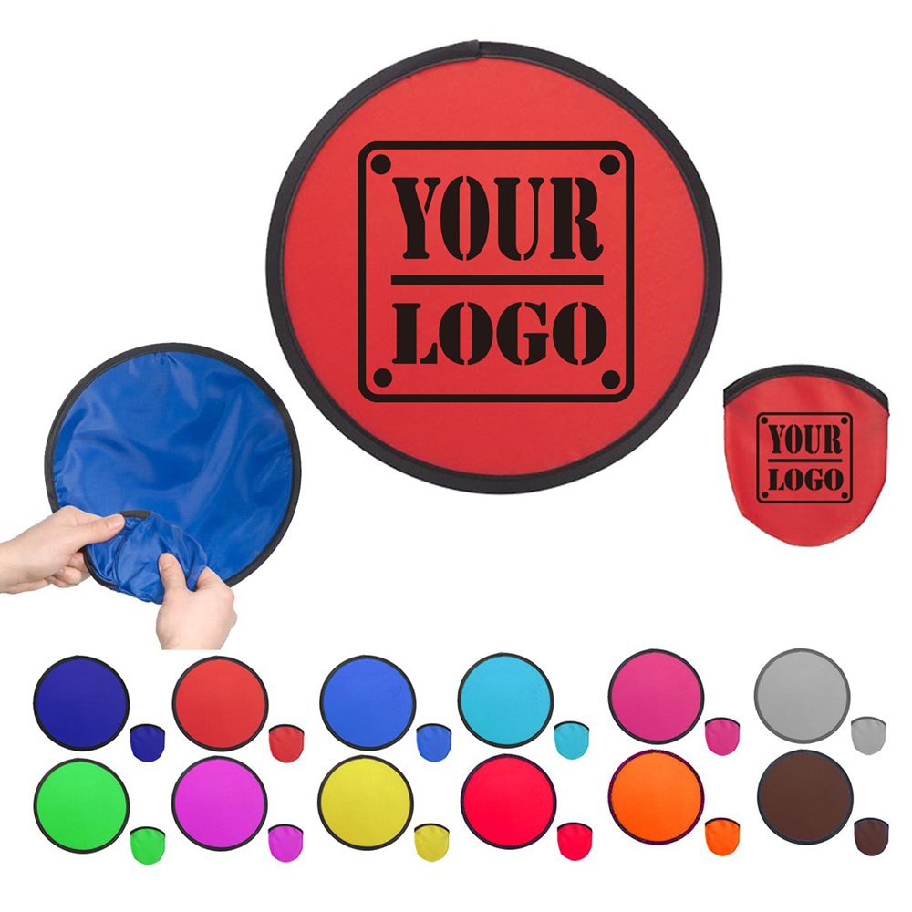 Custom Sports Kids Flying Toy Portable Pocket Flyer Frisbeed Folding Hand Fan Foldable Nylon Disc