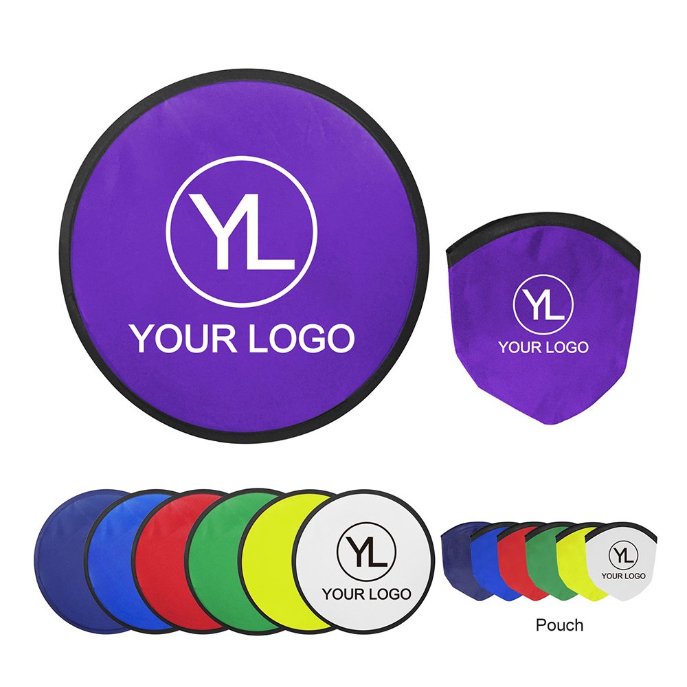 Custom Sports Kids Flying Toy Portable Pocket Flyer Frisbeed Folding Hand Fan Foldable Nylon Disc
