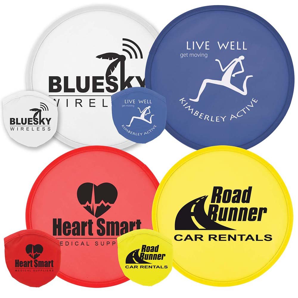 Custom Sports Kids Flying Toy Portable Pocket Flyer Frisbeed Folding Hand Fan Foldable Nylon Disc