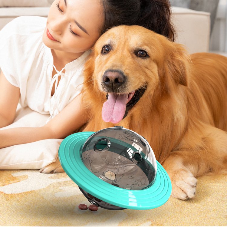 Dog Anti-Boring Interactive Toys Food Spiller Bite-Resistant Toys Frisbeed Puzzle Molar Balls Puzzle UFO Dogs Food Puzzle Feeder