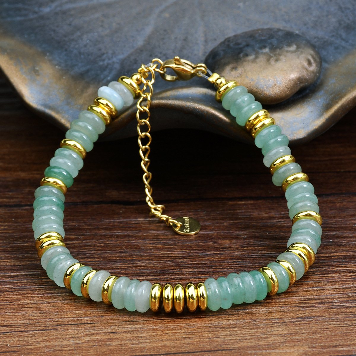 Frisbee Beads natural crystal bracelet for women do not fade color niche high-grade color agate beaded girlfriends bracelet