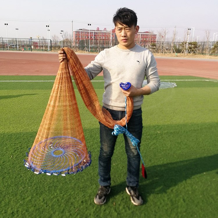 High Quality Nylon Fishing Net 12FT Frisbee Hand Casting Net Tire Line Multifilament Fishing Throw Nets