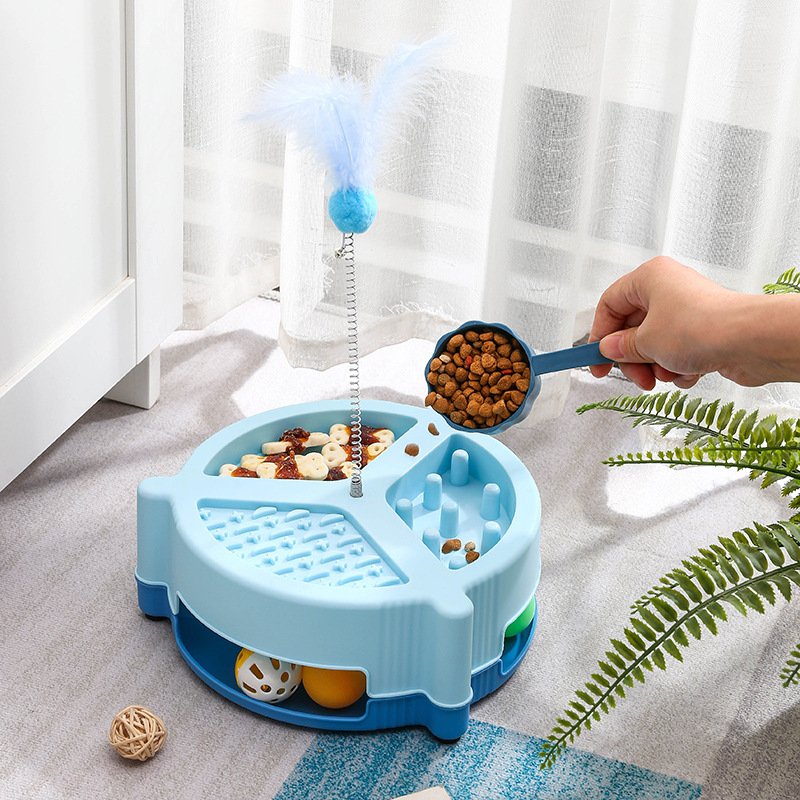 Funny Pet Toys Crazy Ball Disk Interactive Amusement Plate Moving Turntable Cat Toys