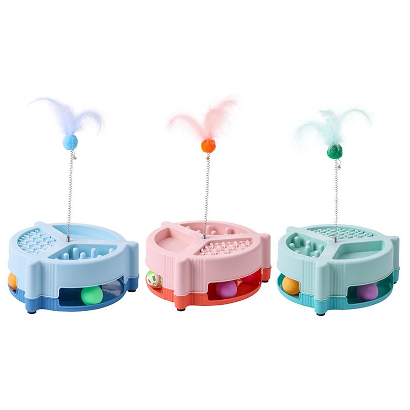 Funny Pet Toys Crazy Ball Disk Interactive Amusement Plate Moving Turntable Cat Toys