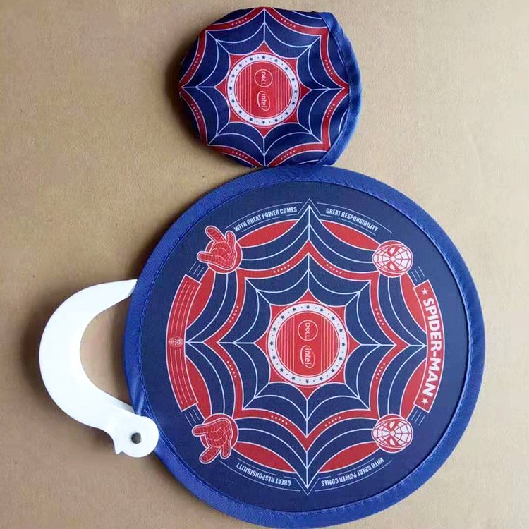 Custom Outdoor Kids Flying Frisbeed Sports Toy Foldable Flyer Folding Handheld Fan Nylon Round Disc