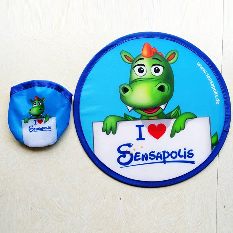 Custom Outdoor Kids Flying Frisbeed Sports Toy Foldable Flyer Folding Handheld Fan Nylon Round Disc