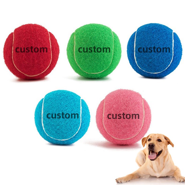 Custom Logo Dog Tennis Ball 6.5 Cm Eco-friendly Rubber Dog Chew Toys For Exercise Training Interactive Dog Toy Ball
