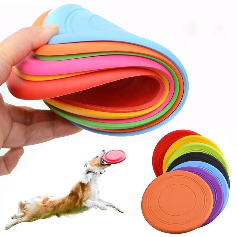 Hot Sale Custom TPR Soft Silicone Mini Flying Disc Dog Training Toy Children Pet Dog Frisbee
