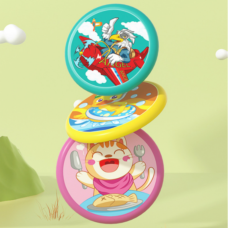 Factory price summer funny foldable flying disc custom pattern colorful children mini frisbee for outdoor