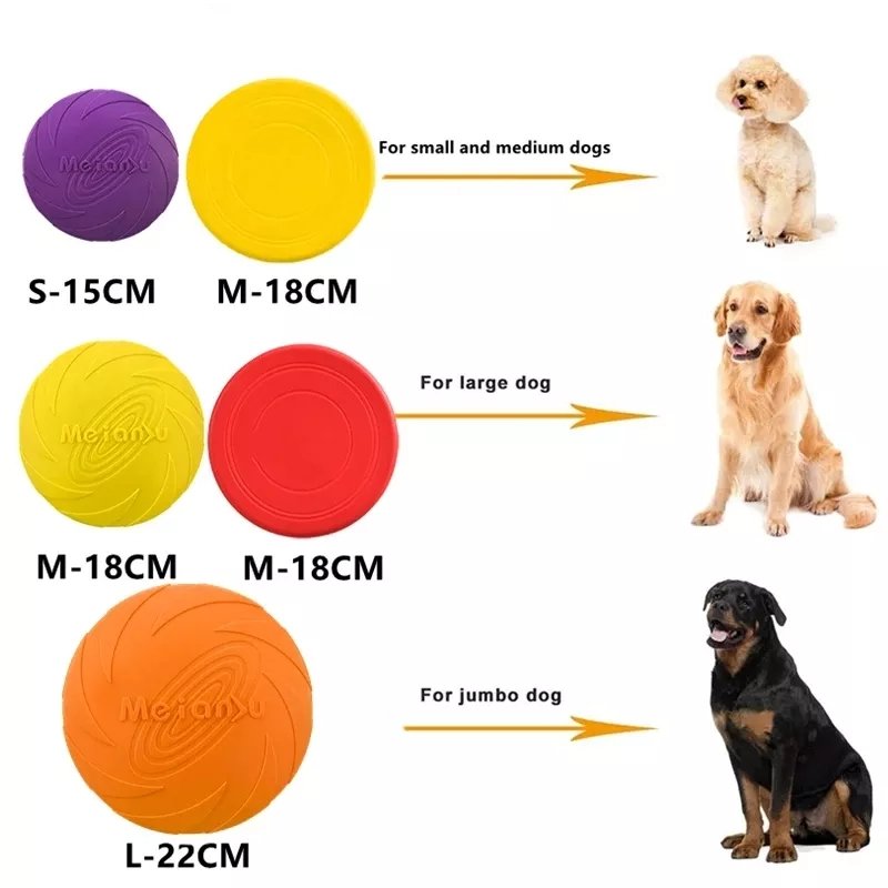 2022 Pet Dog Silicone Frisbeed Game Dog Toy Flying Discs Training Interactive Toys Pet Supplies Bite Flying Disc Throwing Toy