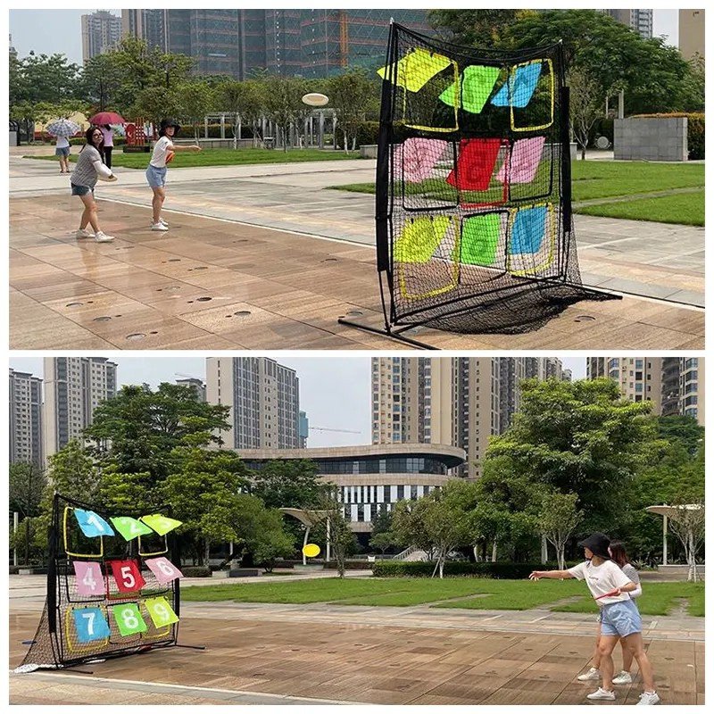 TY-1012B Outdoor Backyard Beach Flying Disc Toss Game Portable Sports Metal Disc Golf Target Net Stand With Hoop for Kids