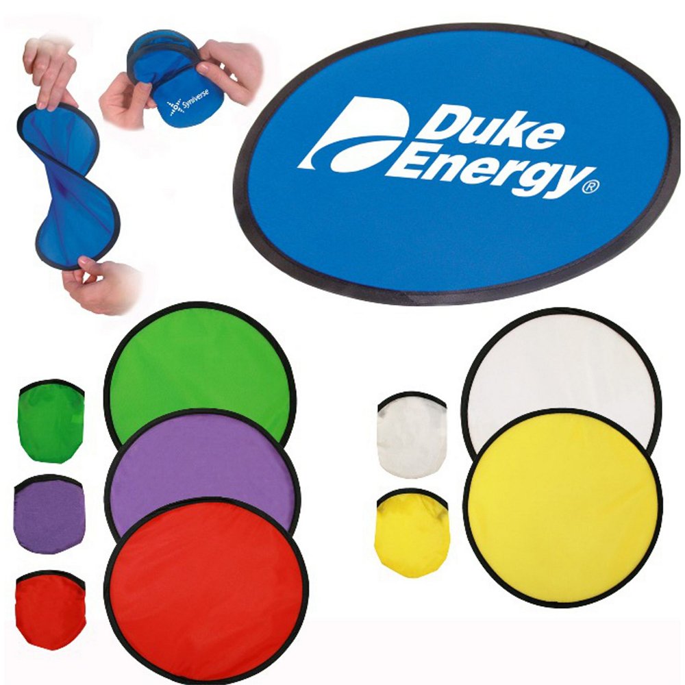 Custom Outdoor Kids Flying Frisbeed Sports Toy Foldable Flyer Folding Handheld Fan Nylon Round Disc