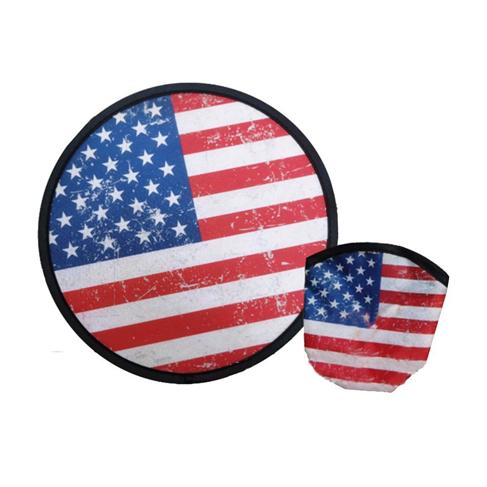 Custom Outdoor Kids Flying Frisbeed Sports Toy Foldable Flyer Folding Handheld Fan Nylon Round Disc