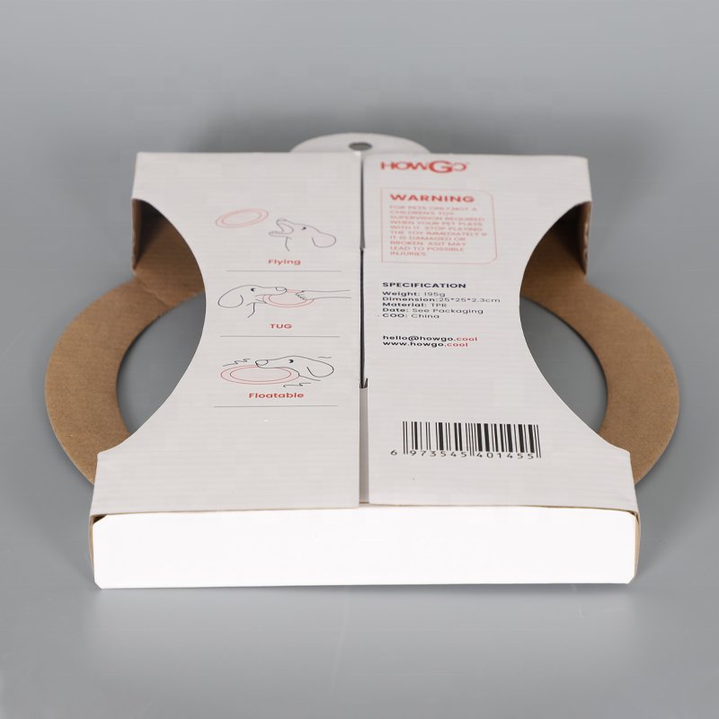 Custom Logo Color Printing Packaging Box for Dog training Frisbee Cardboard paper box pet toys Irregular shape box