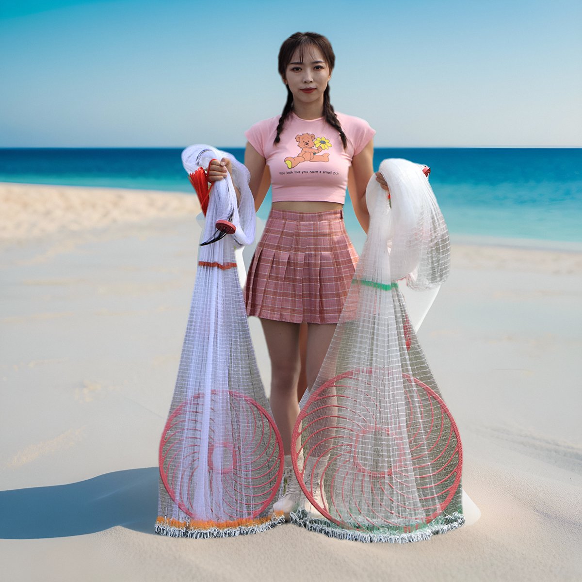 Factory direct sales portable outdoor fishing cast net perfect frisbee design, American fishing cast net