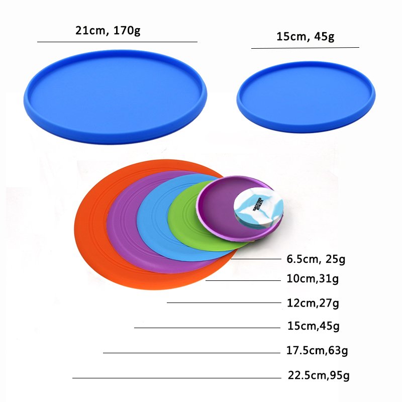 Custom color/logo 2.56"/3.94"/5.9"/6.89"/8.27" soft silicone frisbeed dog flying disc toy